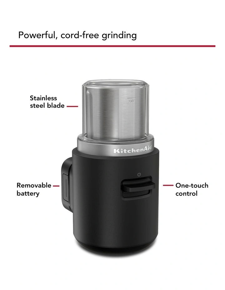 KitchenAid Go Cordless Blade Coffee Grinder in Matte Black