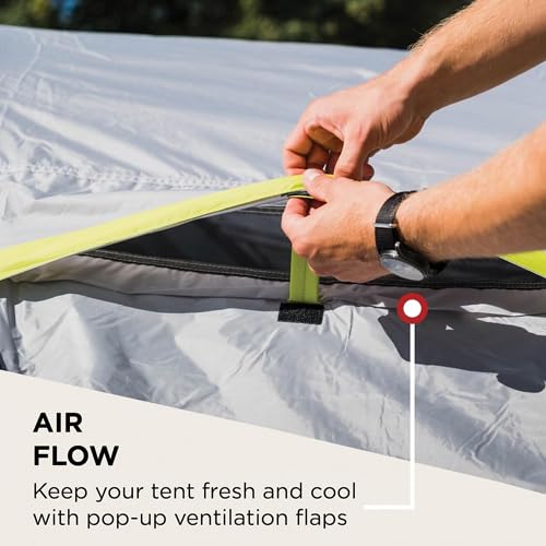 Coleman Polyester Darwin 3+ Camping Tent with Spacious Porch for Extra Storage, 5-10 Minutes Easy Setup | Full Waterproof Fly Sheet, 3 Person, Grey