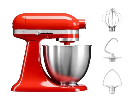 KitchenAid Mini 3.3L Tilt-Head Stand Mixer – Hot Sauce | Compact Baking & Dough Mixer for Small Kitchens & Everyday Home Use