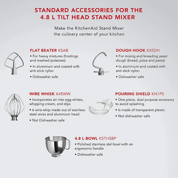 KitchenAid Artisan 4.8L Stand Mixer – Dried Rose | Tilt-Head Design, 10-Speed, Dough, Cake, Baking & Mixing Machine for Home & Professional Kitchens