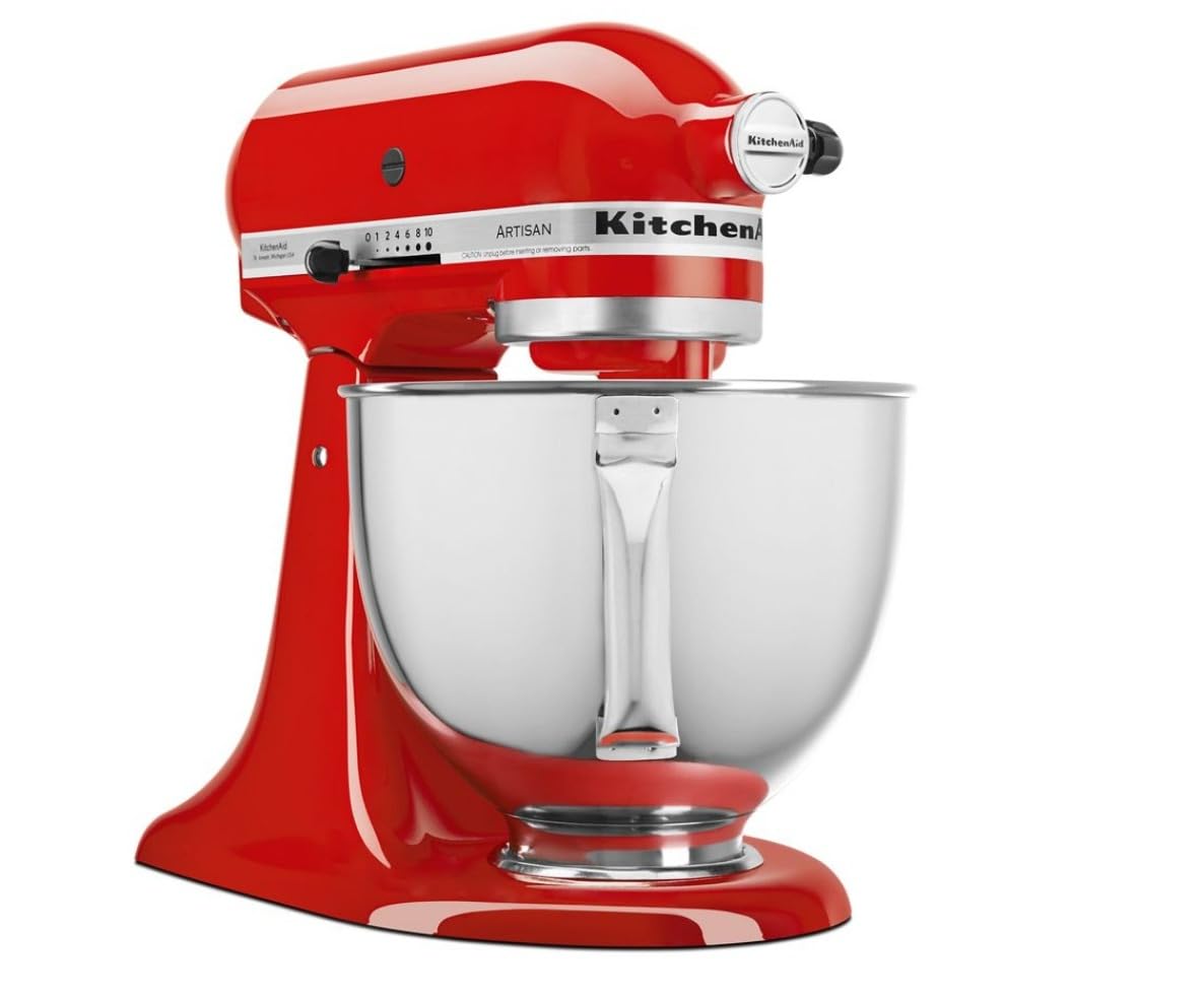 KitchenAid Artisan 4.8L Tilt-Head Stand Mixer – Hot Sauce Red | Powerful Baking & Dough Mixer for Home & Professional Kitchens