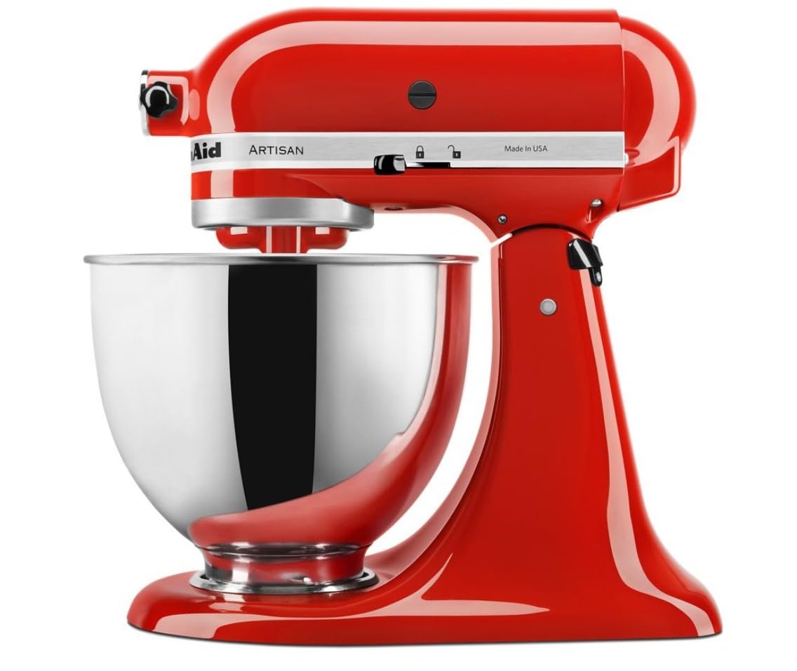 KitchenAid Artisan 4.8L Tilt-Head Stand Mixer – Hot Sauce Red | Powerful Baking & Dough Mixer for Home & Professional Kitchens