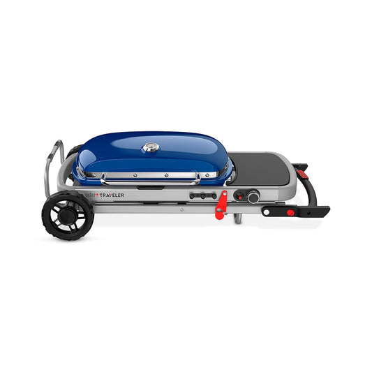 Weber Traveler Portable Gas Grill – Compact Folding Cart BBQ, Easy to Transport & Store, Blue – Ideal Outdoor Gas Grill for Camping, Picnics & Tailgating Fast Delivery & Premium Service in India