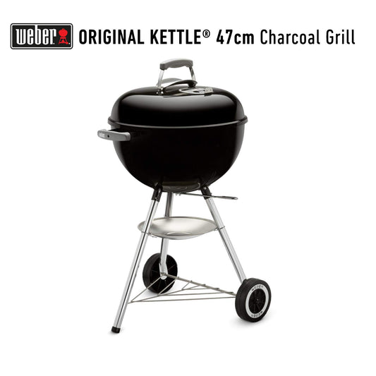Weber Original Kettle 47cm Charcoal Grill with Built-In Thermometer – Classic Outdoor BBQ