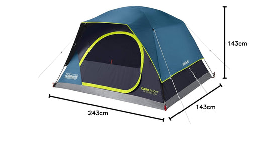 Coleman Skydome 4 Person Camping Tent with Dark Room Technology | Quick 5-Minute Setup, WeatherTec Waterproof Design, Compact Family Outdoor Shelter