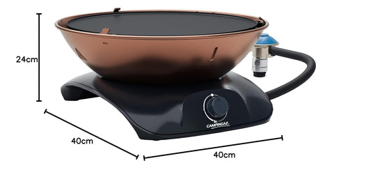 Campingaz, Camping Stove and Grill, All-in-One Portable Camping BBQ, with Griddle, Grid and Pan Support, Black