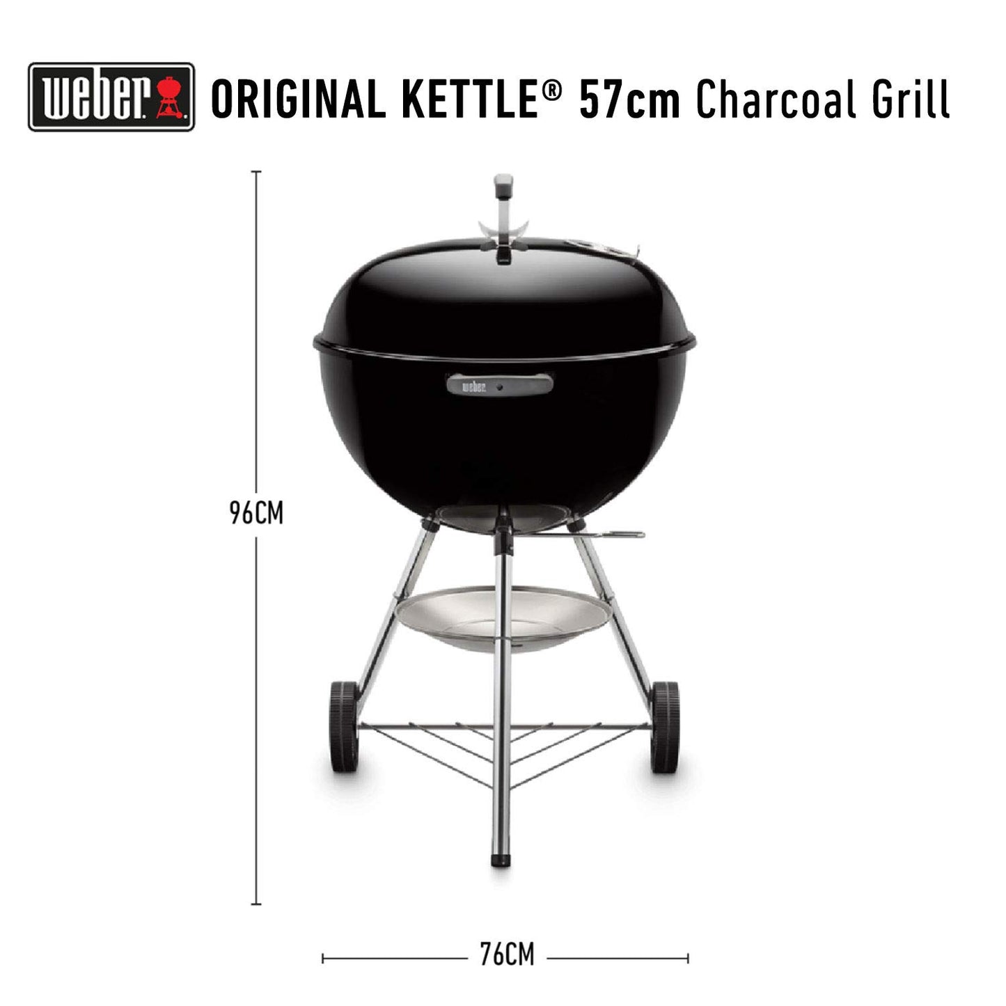 Weber Original Kettle 57cm Charcoal Grill with Thermometer – The Iconic Backyard BBQ Master