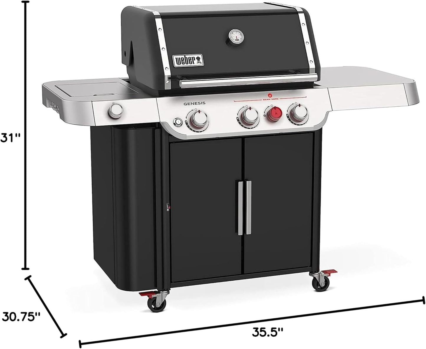 Weber Genesis E-335 Gas Grill – 3-Burner Premium BBQ with Sear Zone & Side Burner