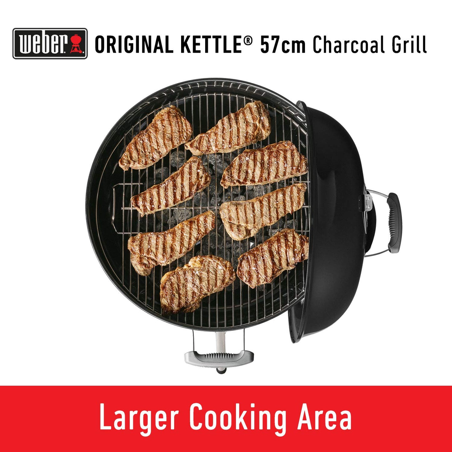 Weber Original Kettle 57cm Charcoal Grill with Thermometer – The Iconic Backyard BBQ Master
