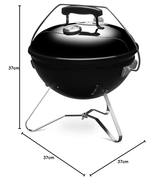 Weber Smokey Joe 37cm Charcoal Grill – Portable BBQ with Built-In Thermometer for Outdoor Grilling & Travel