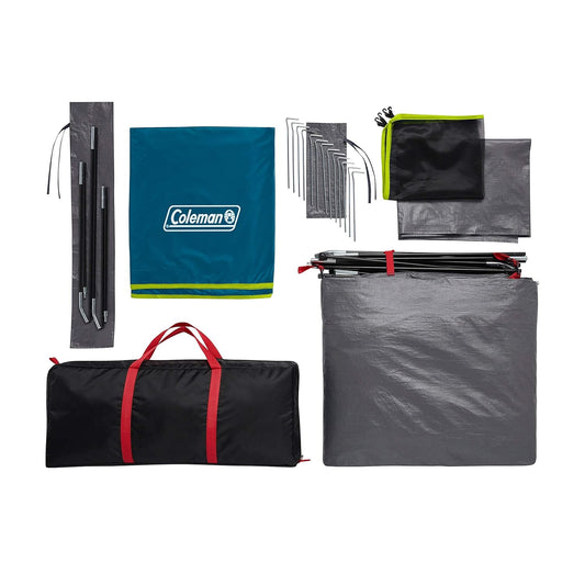 Coleman 4-Person Dark Room SkyDome Camping Waterproof Dome Tent l with More Headroom & 5 Minute Set Up with Fixed Pre-Attached Poles