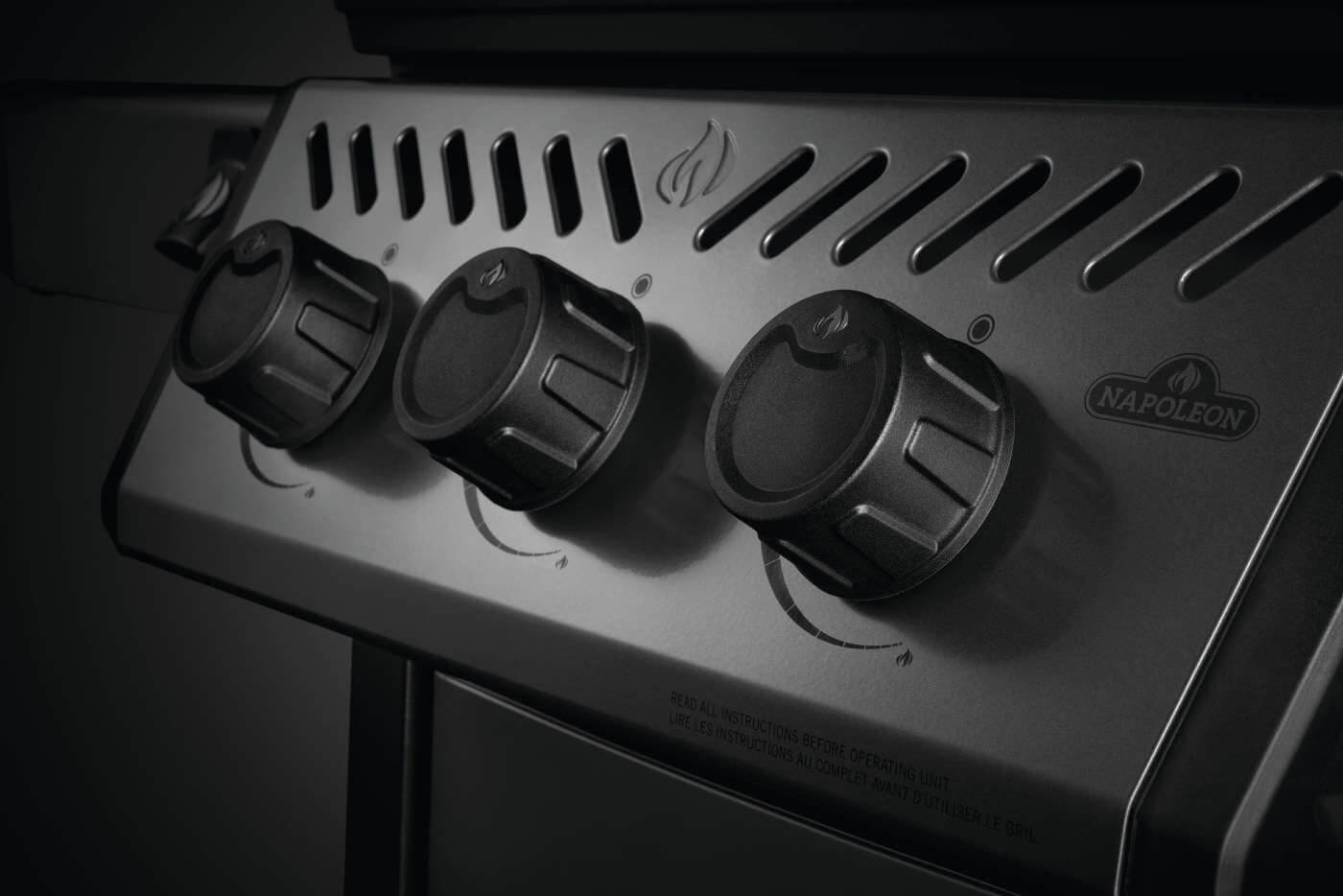 Napoleon Freestyle 365 - F365DSBPGT-ECP - Graphite, Porcelain Enamel & Stainless, 3 Burner, Range Side Burner, Cast Iron Cooking Grids