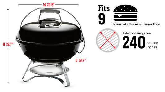 Weber Jumbo Joe 47cm Charcoal Grill with Built-In Thermometer – Portable BBQ for Outdoor Grilling