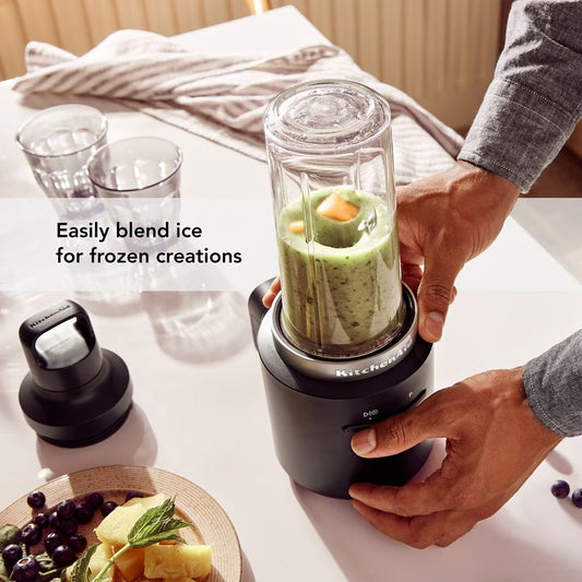 KitchenAid Go® Cordless Mini Blender with Battery | Quick-Blend Rechargeable Food & Drink Mixer | Compact Design for Small Spaces & Easy Prep