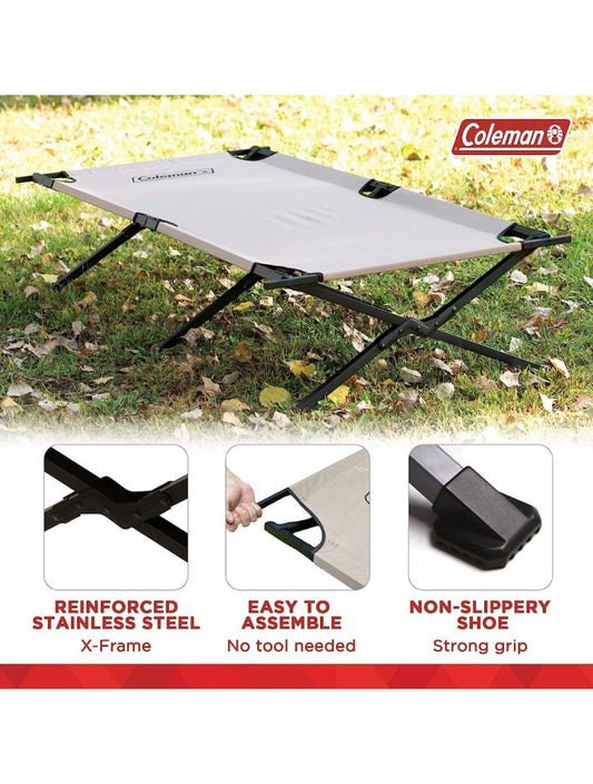 Coleman Trailhead II Cot – Sturdy Folding Camping Bed with Strong Steel Frame & Carry Bag | Portable Outdoor Cot for Hiking, Trekking & Travel