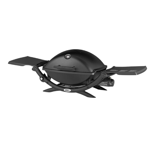 Weber Q2200 Gas Grill – Compact & Versatile 1-Burner LPG BBQ with Foldable Side Tables, Built-In Thermometer & Cast Iron Grates