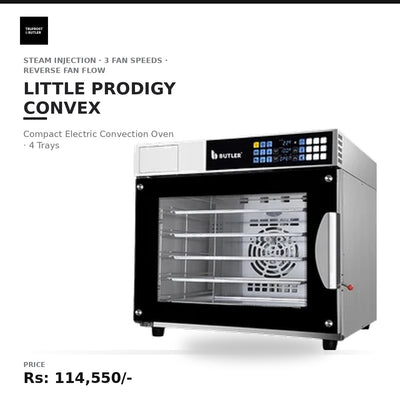 Butler Little Prodigy Convex Electric Convection Oven with Steam, 3 fan speed control & reverse fan flow