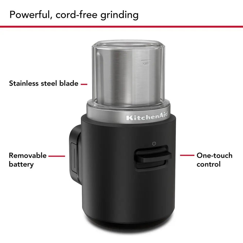 KitchenAid Go® Cordless Blade Coffee & Spice Grinder | Battery-Powered for Fresh Grind Anywhere | Compact Portable Design