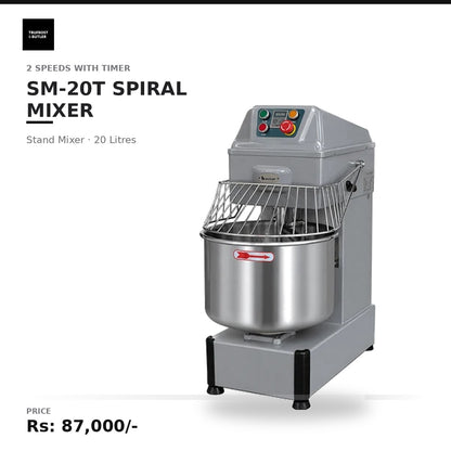 Butler SM 20T Spiral Stand Mixer 2Speeds and Timer - 20Litres