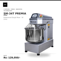 Butler SM 34T Premia Proffessional Dough Mixer with 3Speeds Timer Inverter Technology 34Litres