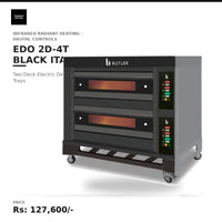 Butler EDO 2D-4T Black Italia Two Deck Four Tray Electric Deck Oven with Digital Controls in Black Titanium Facia