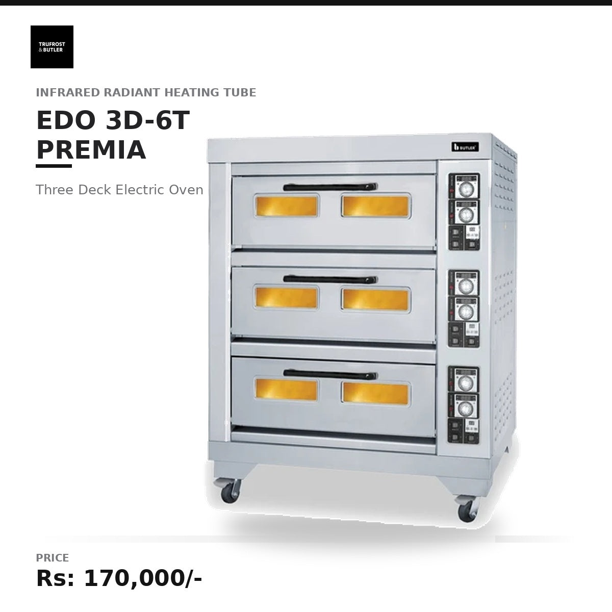 Butler EDO 3D-6T Premia Three Deck Electric Oven - 6 Trays