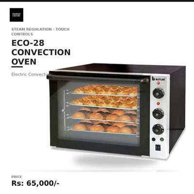 Butler ECO 28 Premia Electric Convection Oven with 2 trays and Steam Regulation and Touch Controls