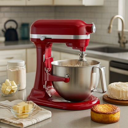 KitchenAid Heavy-Duty 6.9L Bowl-Lift Stand Mixer – 500 W Commercial-Grade, 10-Speed, Empire Red – Professional Dough & Cake Baking Machine for Home, Café & Cloud Kitchen