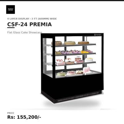 Trufrost CSF 24 Premia Flat Glass 4 Layer Cake Showcase - 2' (600mm) wide