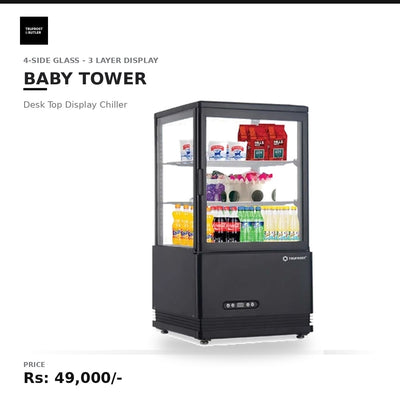 Trufrost Baby Tower Desk Top 4 Side Glass 3 Layer Display Chiller
