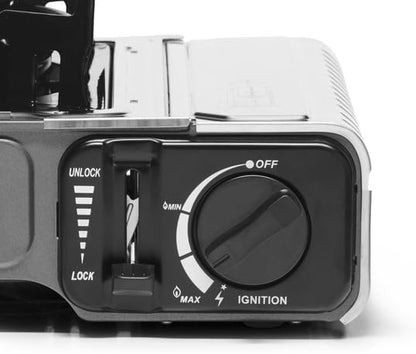 Campingaz Camp Bistro 3 Camping Stove | Portable Camping Stove | 2200W Single Burner with Piezo Ignition, Safety Lock & Carry Case | Outdoor Cooking Stove for Camping, Black