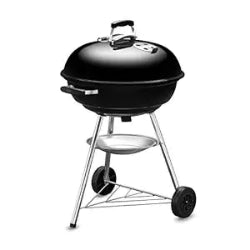 Weber 57cm Compact Charcoal Grill | Built-In Thermometer | 2,552 cm² | Porcelain-Enamelled | For 6-8 People | Classic Kettle BBQ