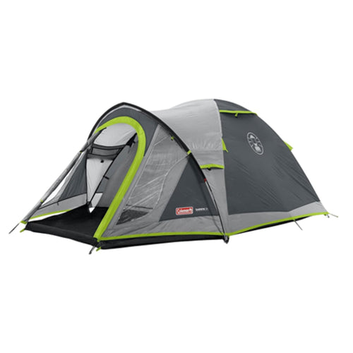 Coleman Darwin 3+ Camping Tent | 3 Person | Extended Porch Gear Storage | Full Waterproof Fly | 5-10 Min Setup | All-Season Polyester Dome | Green