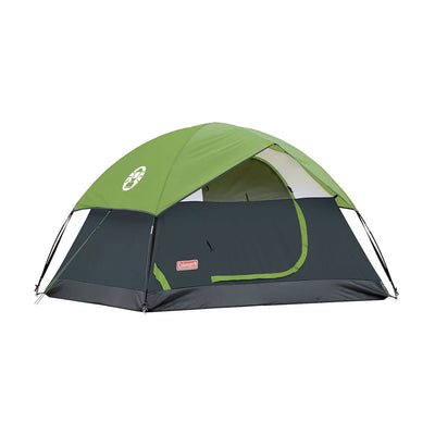 Coleman Sundome 6 Person Camping Dome Tent | WeatherTec System | Door Awning | Extra-Large D-Door | 2 Windows | E-Port | For Group Camping | Green