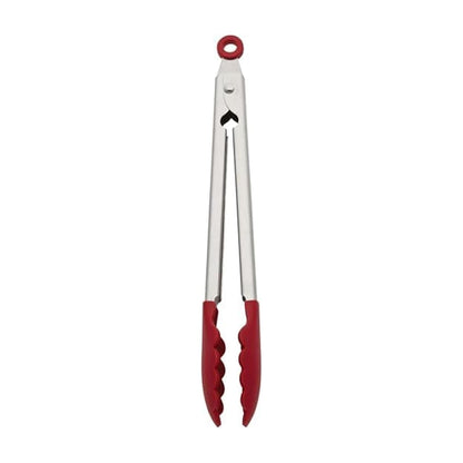 KitchenAid Gourmet Food Tongs | Silicone Head | Heat-Resistant | Locking Mechanism | Non-Stick Safe | Dishwasher-Safe | Empire Red