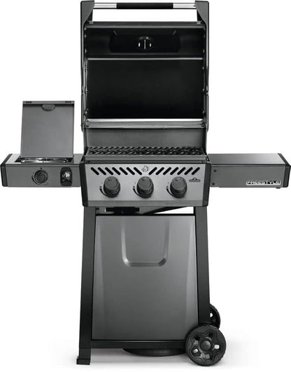 Napoleon Freestyle 365 - F365DSBPGT-ECP - Graphite, Porcelain Enamel & Stainless, 3 Burner, Range Side Burner, Cast Iron Cooking Grids