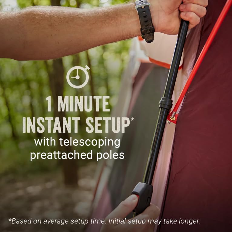 Coleman Skylodge™ 4 Person Tent | Tent House for Camping | Camping Tent for Adults & Families | 4 Person Water Repellant Dome Tent with Pre-Attached Steel Poles | Instant Set Up | Air Tent for Camping with WeatherTec™ Protection