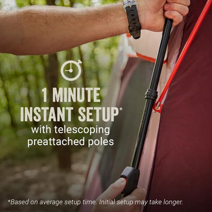 Coleman Skylodge™ 4 Person Tent | Tent House for Camping | Camping Tent for Adults & Families | 4 Person Water Repellant Dome Tent with Pre-Attached Steel Poles | Instant Set Up | Air Tent for Camping with WeatherTec™ Protection