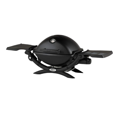 Weber Q1200 Gas Grill – Portable & Powerful 1-Burner LPG BBQ with Thermometer, Foldable Side Tables & Cast Iron Grates
