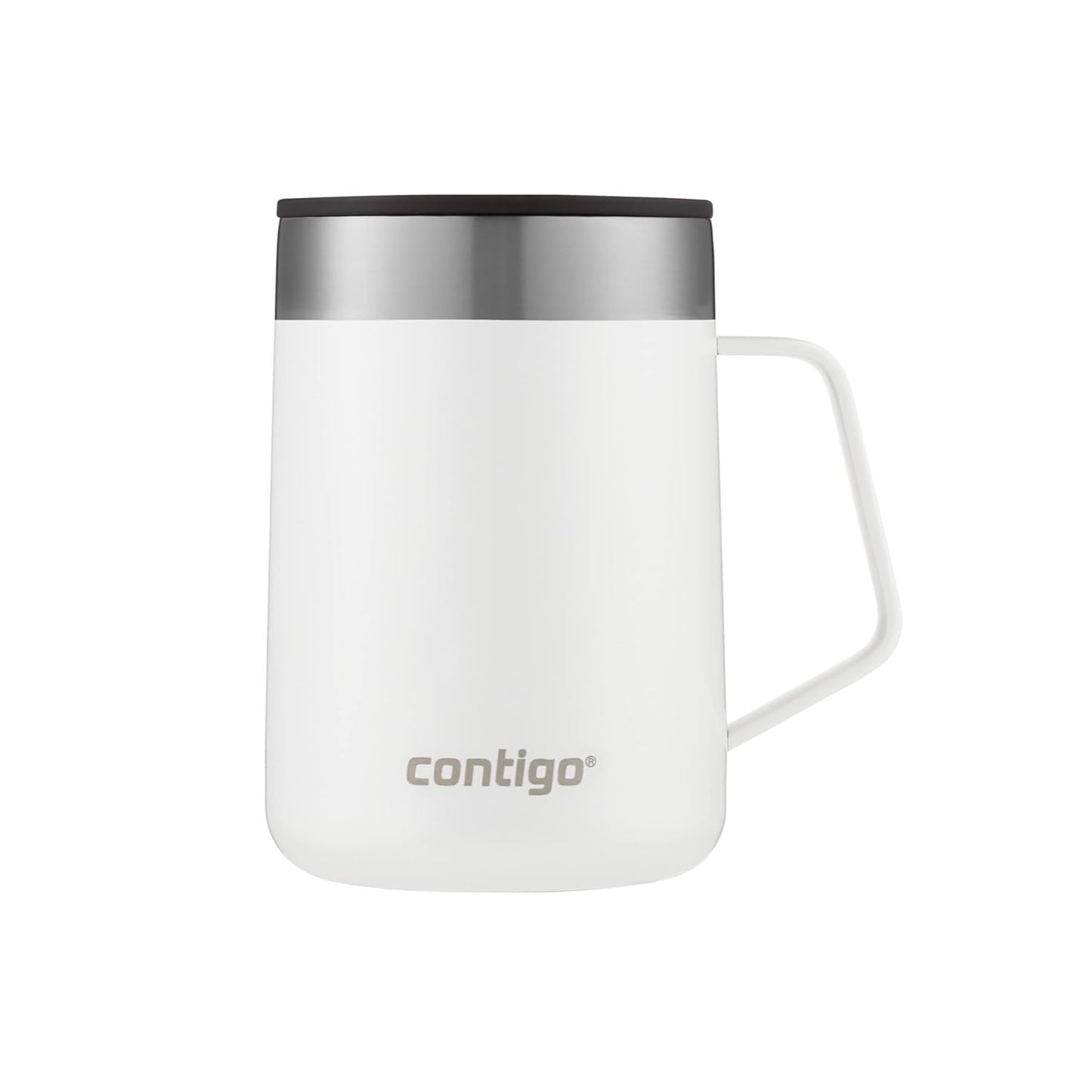 Contigo Streeterville Desk Mug, Insulated Coffee Mug with Stainless Steel Handle with lid, Keeps Warm for up to 5 Hours, Ideal for Office & Home, 410 ml