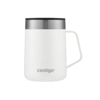 Contigo | Streeterville Desk Mug | Insulated Coffee Mug with Stainless Steel Handle & Lid (Up to 5 Hours) | 410 ML | Office & Home Use | White