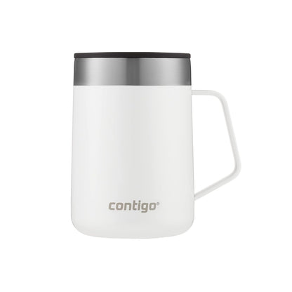 Contigo Streeterville Desk Mug, Insulated Coffee Mug with Stainless Steel Handle with lid, Keeps Warm for up to 5 Hours, Ideal for Office & Home, 410 ml
