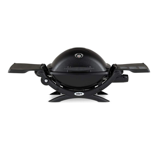 Weber Q2200 Gas Grill – Compact & Versatile 1-Burner LPG BBQ with Foldable Side Tables, Built-In Thermometer & Cast Iron Grates