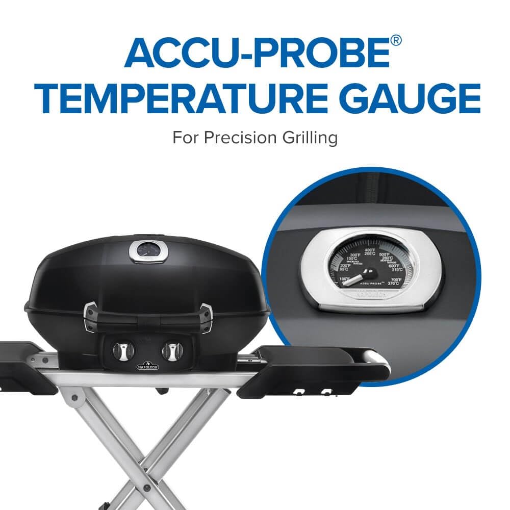 Napoleon  PRO285X-BK-RC TravelQ Portable Gas Grill | 2 Burner BBQ with Folding Cart | Black