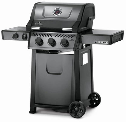 Napoleon Freestyle 365 - F365DSBPGT-ECP - Graphite, Porcelain Enamel & Stainless, 3 Burner, Range Side Burner, Cast Iron Cooking Grids