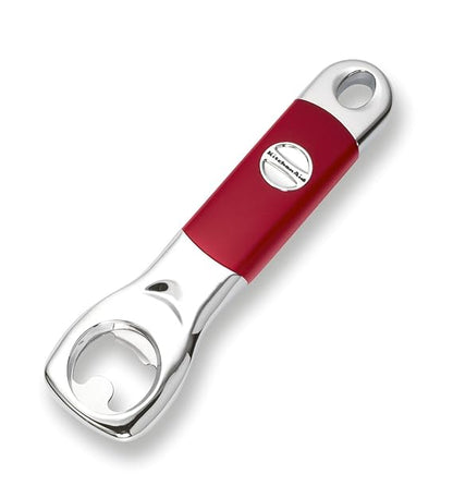 KitchenAid Bottle Opener | Lever-Action Cap Remover | For Crown-Cap Bottles | Compact | Durable Metal | Empire Red | Kitchen & Bar Use