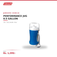 Coleman Performance Jug | 0.5 Gallon / 1.8L | Insulated Water Jug | Secure Lid | Carry Handle | For Camping, Travel & Outdoor Hydration | Blue