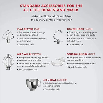 KitchenAid Artisan 4.8L Stand Mixer – Dried Rose | Tilt-Head Design, 10-Speed, Dough, Cake, Baking & Mixing Machine for Home & Professional Kitchens