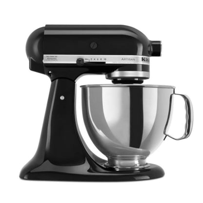 KitchenAid Artisan Tilt-Head Stand Mixer 4.8L 10-Speed Home Baking Machine with Flat Beater, Dough Hook & Wire Whisk - Onyx Black