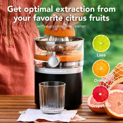 KitchenAid Go Cordless Citrus Juicer, Black Matte | Rechargeable Portable Citrus Press for Orange, Lemon, Lime & Grapefruit Juice (Battery Sold Separately)